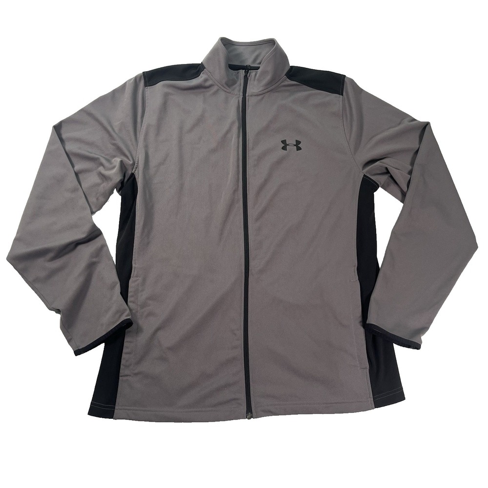 UNDER ARMOUR HeatGear Jacket‎ Mens 2XL XXL Full Zip Loose Black/Gray